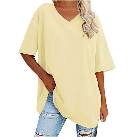 Scyoekwg Womens Tunic Tops Short Sleeve Ladies Blouses Dressy Casual Loose Trendy Womens Western Clothing Womens Summer Fashion Cute T Shirts Short Sleeve Tops
