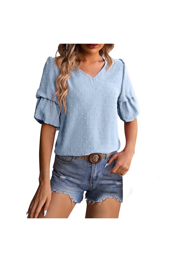 Womens Dressy Blouses Loose Comfy Clothes Short Sleeve Tops Women's Shirts Casual Ladies Blouses Dressy Casual Womens Summer Fashion