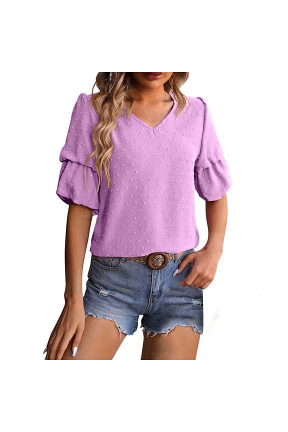 Womens Tunic Tops Short Sleeve Womens Summer Fashion Loose Short Sleeve Tops Ladies Blouses Dressy Casual Shirt Comfy Clothes Women's Shirts Casual