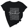 thumbnail image 1 of Scyoekwg Summer Tops for Women Short Sleeve Tunic Shirts Summer Teacher's Day Cute Printed Trendy Short Sleeve Round Neck Loose Lightweight Tops Comfy Casual Tunic Tops Graphic Tees Black XXL, 1 of 7