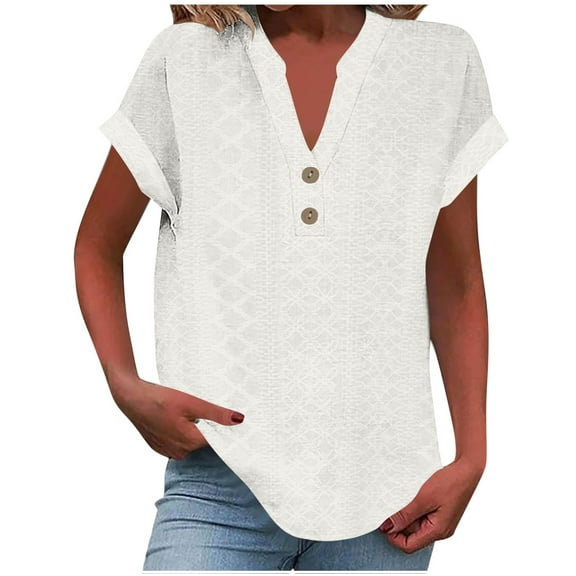 Scyoekwg Short Sleeve Shirts for Women Loose Trendy Short Sleeve Going Out Tops Ladies Blouses Dressy Casual Womens Summer Fashion Cute T Shirts