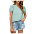 thumbnail image 1 of Scyoekwg Womens Short Sleeve Shirts Trendy Loose Womens Going Out Outfits Womens Summer Fashion Short Sleeve Tops Ladies Blouses Dressy Casual Comfy Clothes, 1 of 5