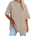 thumbnail image 1 of Scyoekwg Womens Trendy Tops 2025 Womens Summer Fashion Cute T Shirts Short Sleeve Trendy Ladies Blouses Dressy Casual Loose Going Out Tops, 1 of 5