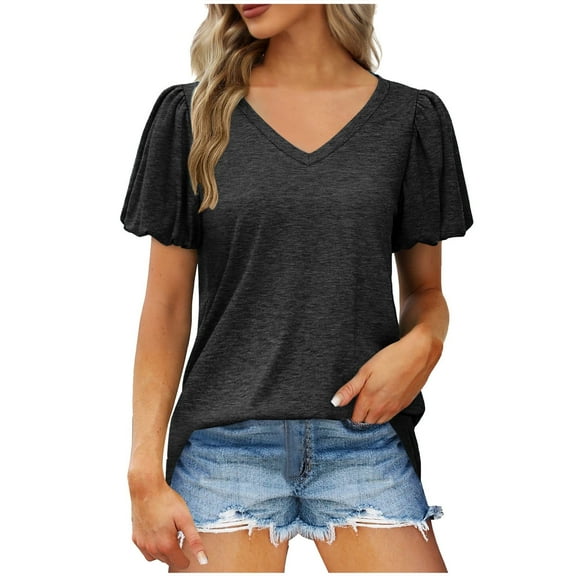 Scyoekwg Tops For Women Dressy Casual Going Out Tops Ladies Blouses Dressy Casual Womens Summer Fashion Short Sleeve Lightweight Loose Trendy