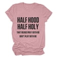 thumbnail image 1 of Scyoekwg Summer Womens Tops Round Neck Short Sleeve T Shirts Casual Letter Print Tee Shirts Comfy Soft Blouse #A=Pink S, 1 of 3