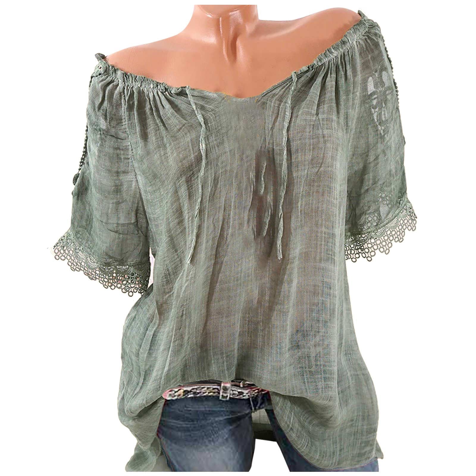 Women's Top Cotton Loose Fit Short Sleeve Versatile Design for Going Out