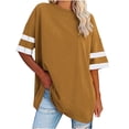 thumbnail image 1 of Scyoekwg Summer Womens Tops Trendy Tshirt Short Sleeve Crewneck Oversized Tees Going Out Tops Classic Solid Color Casual Loose Comfy Blouse Cute Tops (Yellow,L), 1 of 6