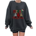 thumbnail image 1 of Scyoekwg Sweatshirt for Womens Fashion Christmas Long Sleeve Tops Round Neck Fleece Sweatshirts Leopard Plaid Christmas Tree Graphic Sweatshirt Pullover #D=Dark Gray M(6), 1 of 5