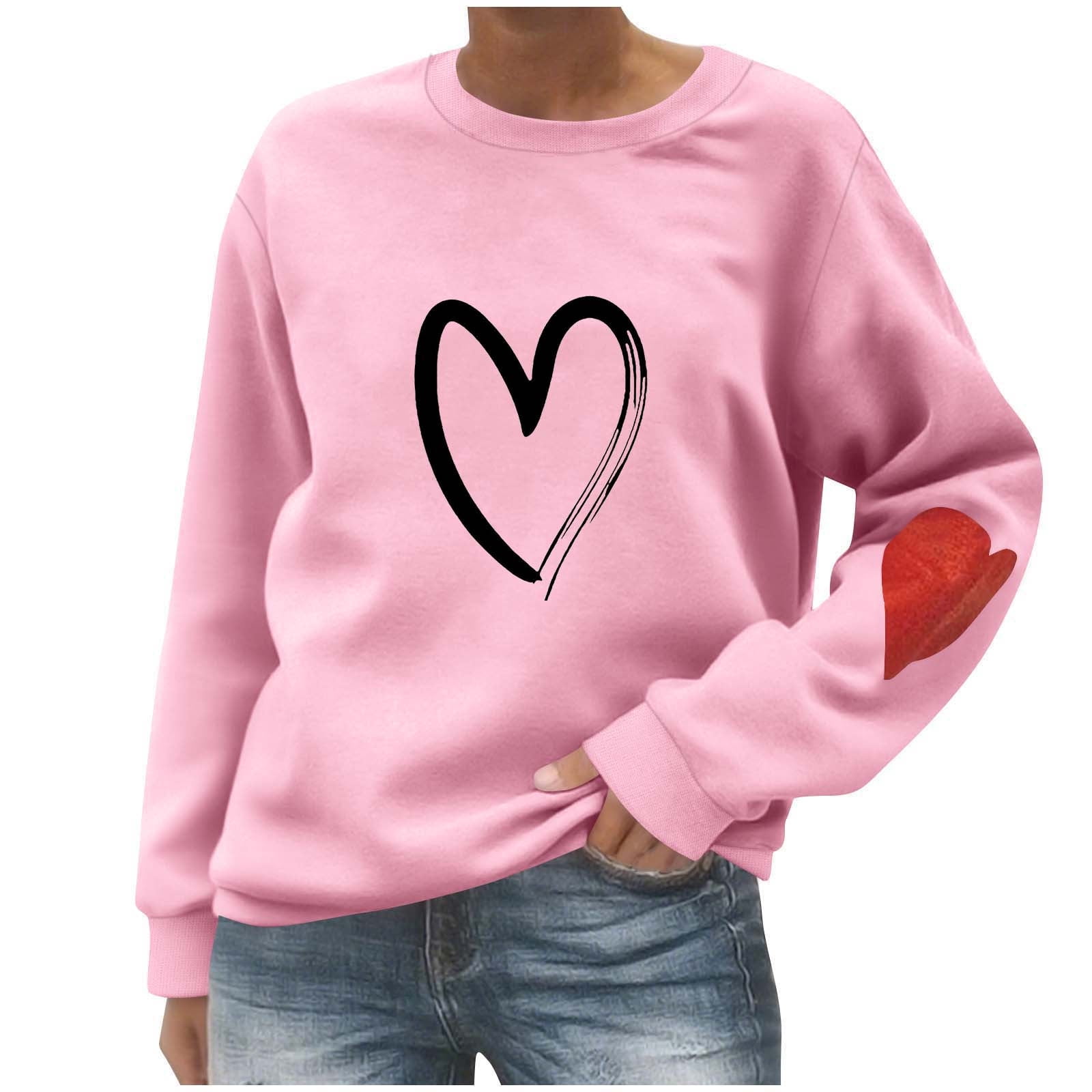 Style & Co Women's Heart Print Pullover Sweater Pink Size Medium