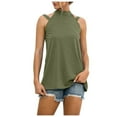 thumbnail image 1 of Scyoekwg Tank Tops for Women Crewneck Slim Tank Tops Suspenders Summer Comfy Sling Casual Dressy Blouse Solid Color Sleeveless Blouses (Green,XL), 1 of 6