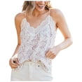 thumbnail image 1 of Scyoekwg Tank Tops for Women Loose Summer Solid Color Casual Basic Sling V-Neck Lace Camisole Camisole Sleeveless Tank Tops Shirts (Pink,S), 1 of 3