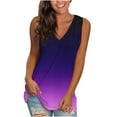 thumbnail image 1 of Scyoekwg Tank Tops for Women Sleeveless Tank Tops Casual Dressy Blouse Gradient Printed Suspenders Loose Sling V-Neck Summer T Shirts (Purple,XL), 1 of 4