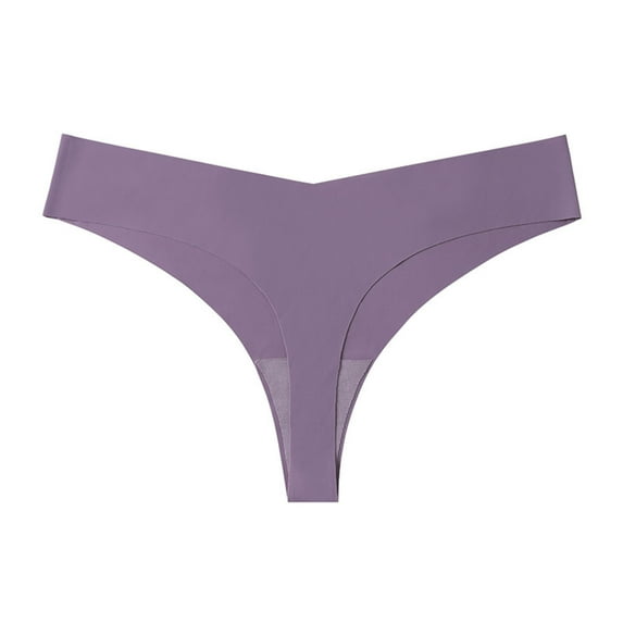 Scyoekwg Thongs for Womens Thong Bikini Underwear Hipster Panties Solid Color Breathable Ladies Panties Fashion Low Waisted T-back Underpants(Gray,M)