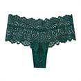 thumbnail image 1 of Scyoekwg Thongs for Womens Thong Lace Solid Color Breathable Ladies Panties Fashion Low Waisted Hipster Panties Bikini Underwear Underpants(Green,L), 1 of 2