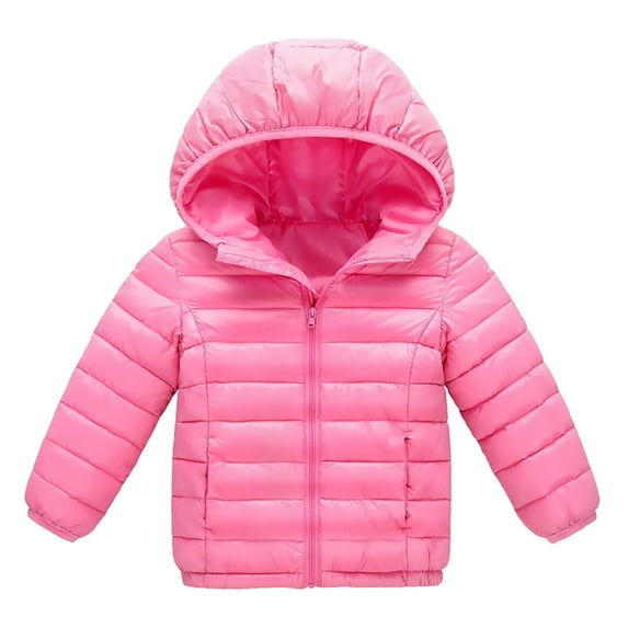 Scyoekwg Toddler Boys Girls jackets Winter Lightweight Down Jacket Long Sleeved Hooded Warm jacket (Pink,9-10 Years)