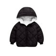 thumbnail image 1 of Scyoekwg Toddler Boys Jackets Winter Thick Warm Coats Solid Color Long Sleeve Zipper Hooded Jackets (Black,6-7 Years), 1 of 7