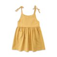 thumbnail image 1 of Scyoekwg Toddler Girls Dresses Toddler Kid Baby Girls Summer Sling Dress Cute Solid Color Casual Dress Khaki 1-2 Years, 1 of 9