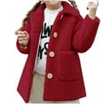 thumbnail image 1 of Scyoekwg Toddler Girls Jacket Winter Warm Windproof Padded Clothes Long Sleeve Lapel Cute Solid Color Coat with Pocket (Wine,5-6 Years), 1 of 9
