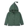 thumbnail image 1 of Scyoekwg Toddler Infant Baby Girls Boys Clothes Long Sleeve Button Hooded Spring Fall Jacket Casual Solid Color Coat (Green,9-12 Months), 1 of 3