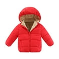 thumbnail image 1 of Scyoekwg Toddler Infant Baby Girls Boys Winter Thick Warm Coats Long Sleeve Zipper Hooded Windproof Fleece Jackets Outwear (Red,12-18 Months), 1 of 3
