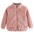 thumbnail image 1 of Scyoekwg Toddler Infants Baby Boy Girl Winter Coats Long Sleeve Fashion Cute Solid Color Plush Warm Jacket Pocket Zipper Jacket Coat Pink 18-24 Months, 1 of 6