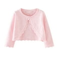 thumbnail image 1 of Scyoekwg Toddler Infants Girls Clothes Lightweight Thin Short Coats Cute Solid Color Button Cardigan Jacket (Pink,2-3 Years), 1 of 7