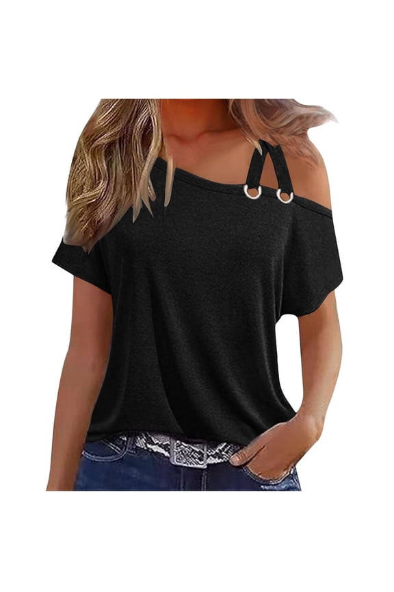 Tops for Women Dressy Casual Short Sleeve Cute T Shirts Trendy Going Out Tops Ladies Blouses Dressy Casual Womens Summer Fashion Loose