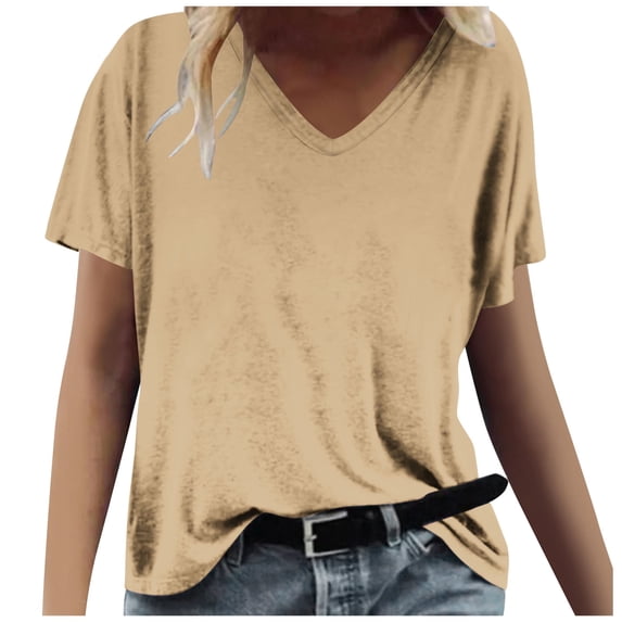 Scyoekwg Short Sleeve Shirts for Women Womens Summer Fashion Loose Short Sleeve Lightweight Trendy Going Out Tops Ladies Blouses Dressy Casual