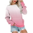 thumbnail image 1 of Scyoekwg Trendy Crewneck Sweatshirts Women Loose Ladies Sweatshirt with Pocket Long Sleeve Pullover Casual Gradient Color Fall Sweatshirt Pullover(Pink,M), 1 of 5