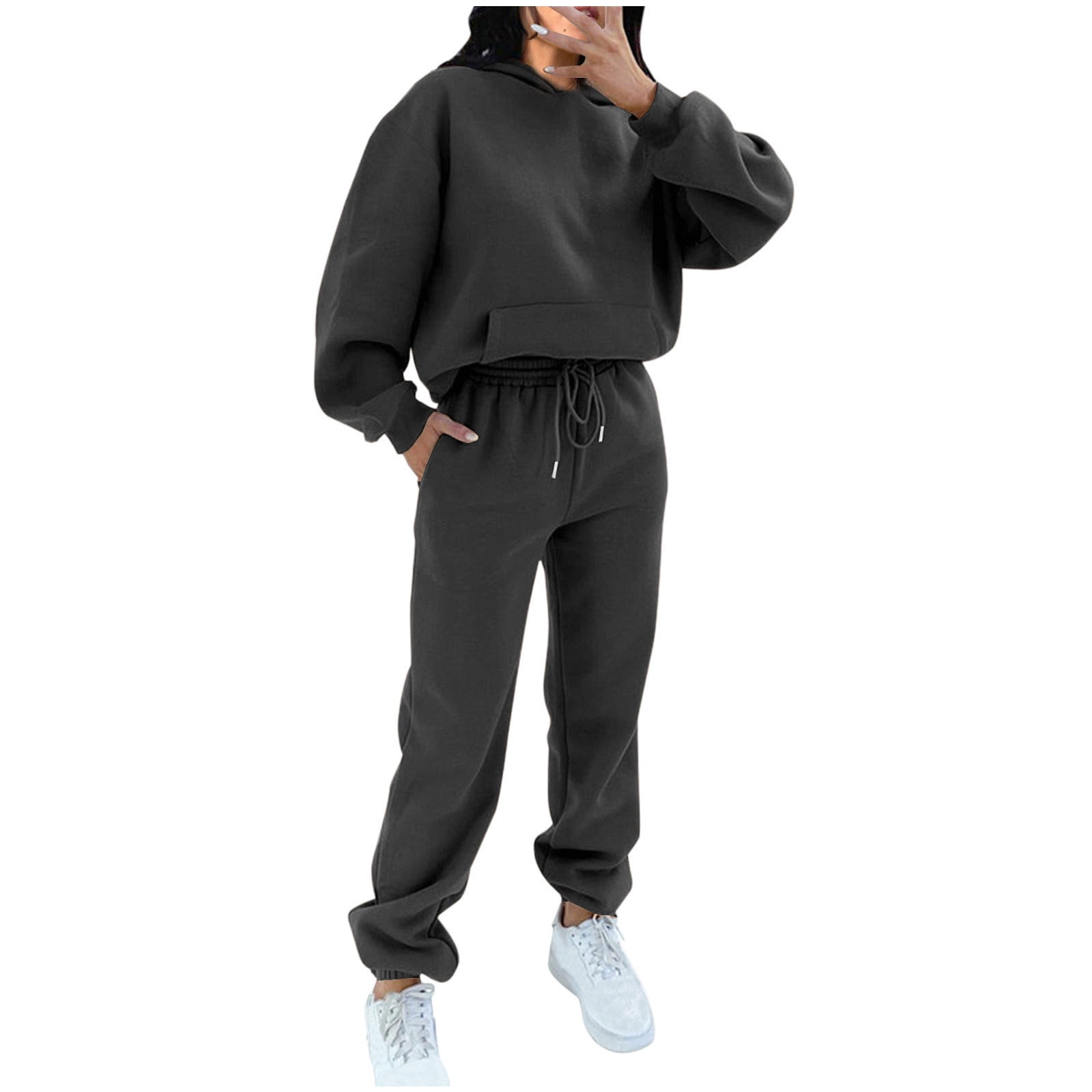 Scyoekwg Two Piece Outfits Women Sweatsuit Fall Outfits Hooded