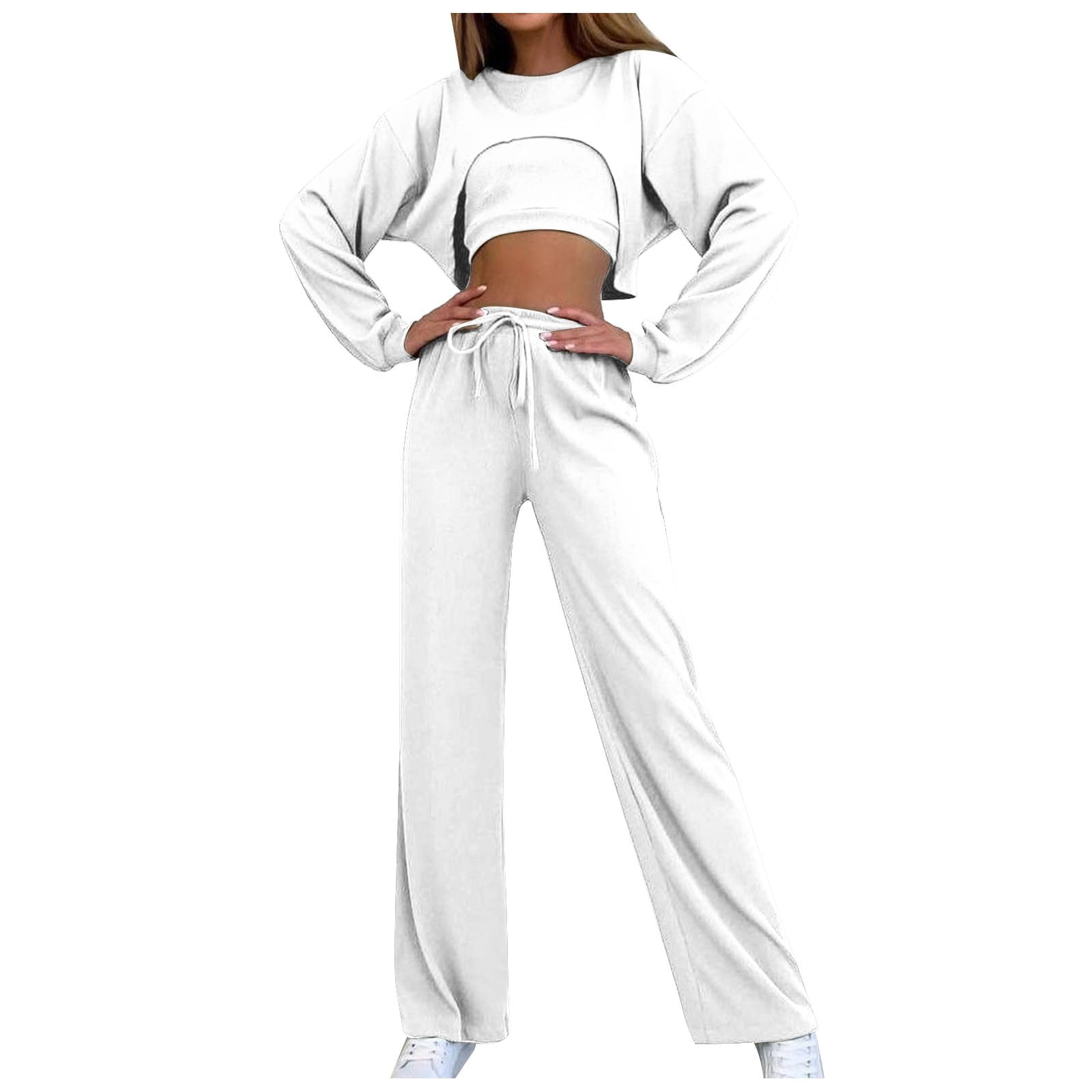 Scyoekwg Two Piece Sets for Women Clearance Solid Color Scyoekwg Two Piece Sets for Women Clearance Solid Color