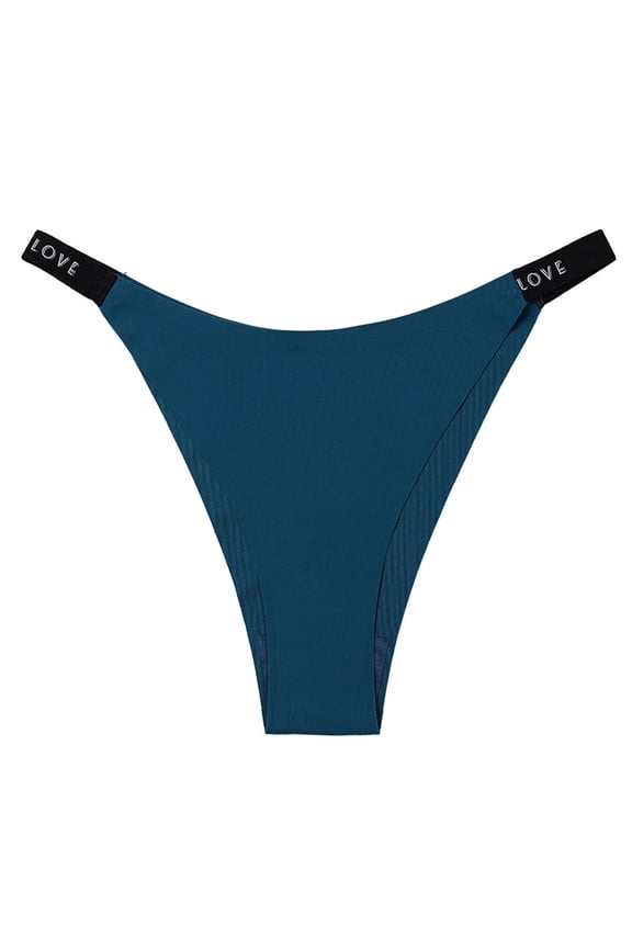 Underwear Thong for Women Breathable Seamless Yoga Silk Sports Quick-drying Elastic Underwear Briefs Soft Underwear Comfortable Briefs Cheeky Panties Solid Color Underpants Blue S