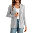 thumbnail image 1 of Scyoekwg Women'S Cardigans Fall Trendy Loose Lightweight Long Sleeve Coat Solid Color Open Front Cardigan Fitted Jacket Casual Office Cropped Blazers Outerwear Gray XXL, 1 of 7