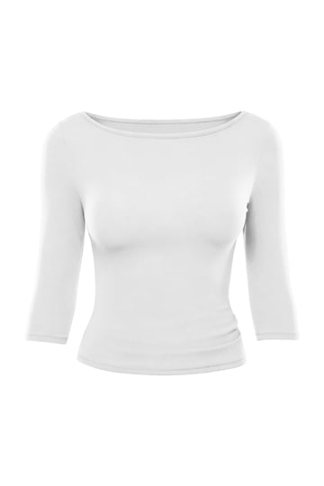 Shop White Boatneck Tops for Women Casual Styles