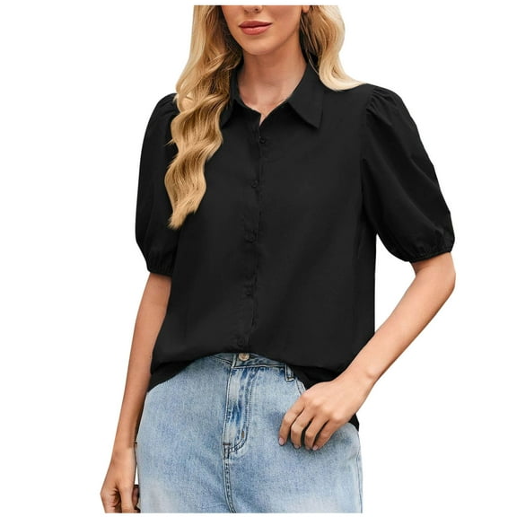 Scyoekwg Womens Dressy Blouses Trendy Womens Western Clothing Short Sleeve Tops Loose Cute T Shirts Womens Summer Fashion Ladies Blouses Dressy Casual