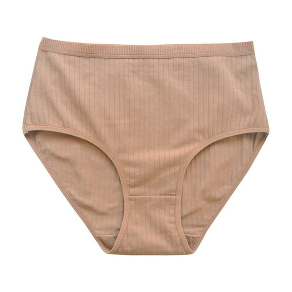 Scyoekwg Women's Cotton Underwear Hipster Panties Knickers Stretchy Comfort High Waisted Underwear Bikini Underwear Underpants(Beige,XXL)