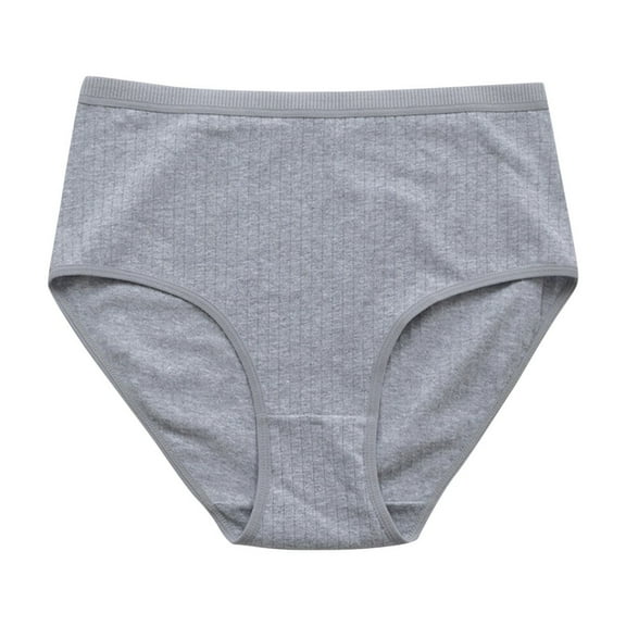 Scyoekwg Women's Cotton Underwear Hipster Panties Knickers Stretchy Comfort High Waisted Underwear Bikini Underwear Underpants(Gray,L)