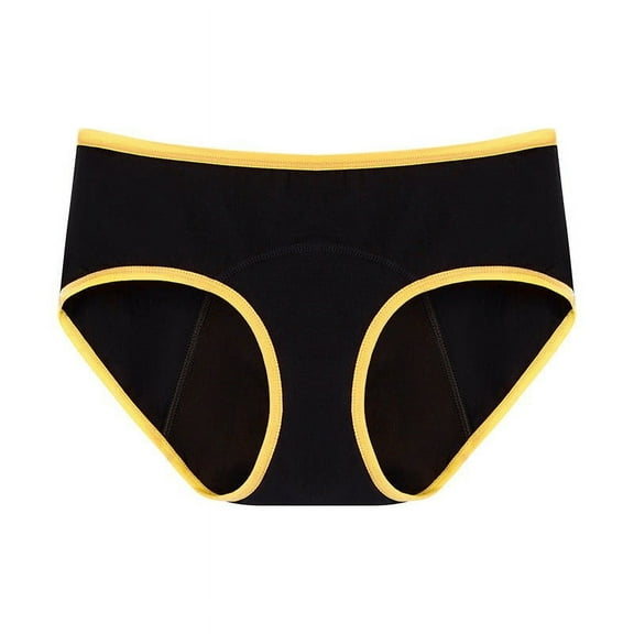 Scyoekwg Women's Cotton Underwear Stretchy Comfort Mid Waisted Underwear Hipster Panties Bikini Underwear Cotton Postpartum Recovery Physiological Underwe Underpants(Yellow,M)