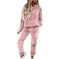 thumbnail image 1 of Scyoekwg Women's Fall Two Piece Outfits Long Sleeve Sweatshirt Jogger Sweatpant Casual Two Piece Set Matching Outfits Fashion Tracksuit (Pink,XXL), 1 of 7