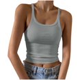 thumbnail image 1 of Scyoekwg Women's Spaghetti Strap Tank Top Crew Neck Basic Suspenders Tops Casual Ladies Tops Sling Shirts Solid Color Comfy Sleeveless Tops Summer Loose Blouses (Gray,S), 1 of 6