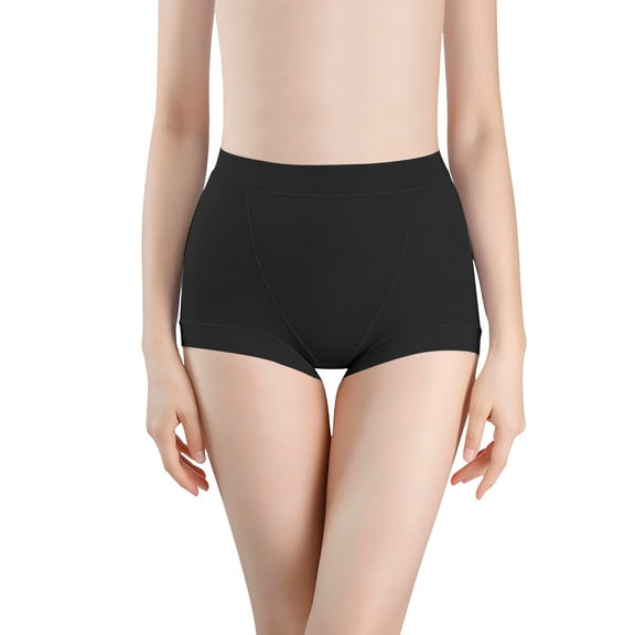 Scyoekwg Women's Underwear Comfort Hip Lifting Stretchy Solid Color High Waisted Underwear Hipster Panties Ladies Underpants Underpants(Black,M)