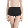 thumbnail image 1 of Scyoekwg Women's Underwear Comfort Hip Lifting Stretchy Solid Color High Waisted Underwear Hipster Panties Ladies Underpants Underpants(Black,XL), 1 of 3