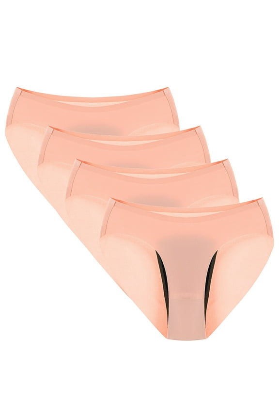 Women's Underwear Menstrual Leak Proof Menstrual Panties Cotton Women's Physiological Underpants High Waisted Ladies Underpants Hipster Panties Solid Color Briefs 4 Pack(Pink,XXL)