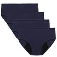 thumbnail image 1 of Scyoekwg Women's Underwear Menstrual Leak Proof Menstrual Panties Cotton Women's Physiological Underpants Solid Color High Waisted Underwear Hipster Panties Underpants 4 Pack(Navy,XXXXL), 1 of 7