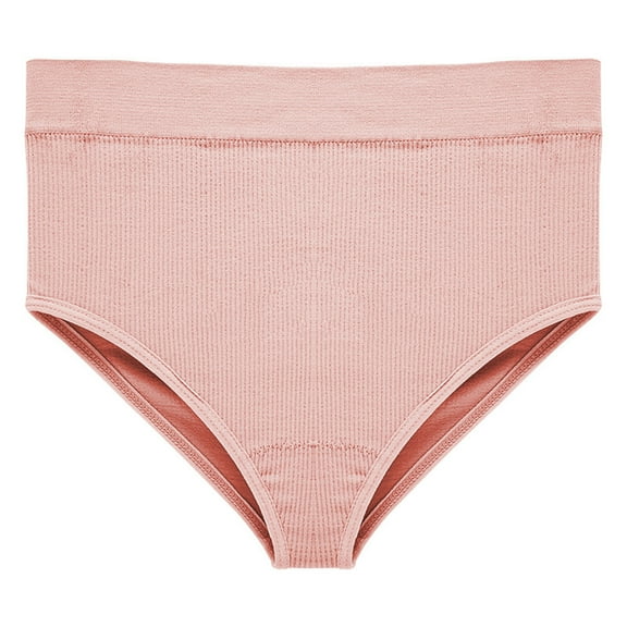 Scyoekwg Women's Underwear Stretchy Comfort High Waisted Underwear Bikini Underwear Hipster Panties Crotch Wrapped Buttocks Underwear Underpants(Pink,L)