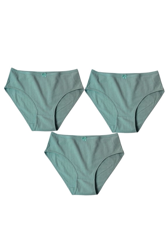 Women's Underwear Stretchy Comfort Mid Waisted Underwear Bikini Underwear Hipster Panties Knickers Underpants Pack of 3(Blue,L)