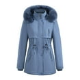 thumbnail image 1 of Scyoekwg Women's Winter Coats Fashion Long Down Coat Long Sleeve Thicken Fleece Lined Parka Warm Puffer Jackets With Pockets (Blue,XXXL), 1 of 9