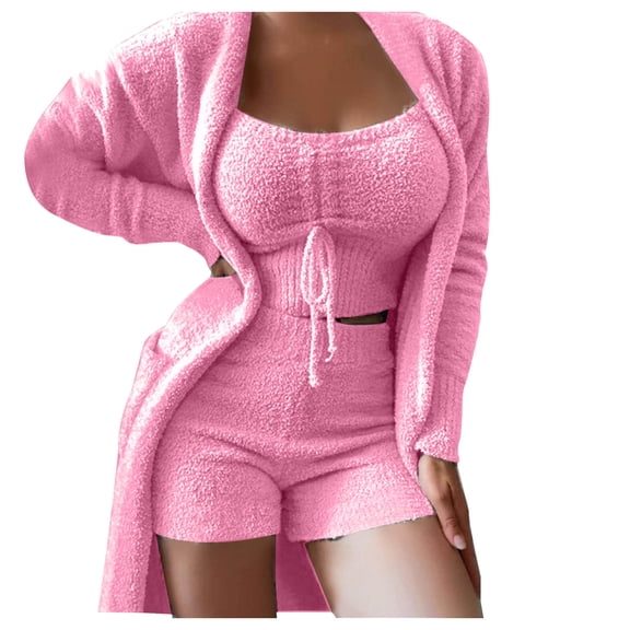 Scyoekwg Womens 2 Piece Outfit Tracksuits Fall Outfits Long Sleeve Tops Shorts Casual Matching Outfits Fashion Two Piece Set Lounge Set (Pink,XXXL)
