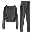 thumbnail image 1 of Scyoekwg Womens 2 Piece Outfits Long Sleeve Sweatshirt Long Pants Fashion Two Piece Set Matching Outfits Casual Sweatsuit Tracksuit (Dark Gray,XL), 1 of 5