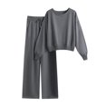 thumbnail image 1 of Scyoekwg Womens 2 Piece Sets Dressy Sweatsuit Fall Outfits Long Sleeve Tops Wide Leg Pants Fashion Casual Matching Outfits Two Piece Set (Gray,Free Size), 1 of 4